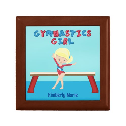 Blonde Gymnastics Girl Cute Custom Gymnast Gift Box
