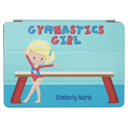 Blonde Gymnastics Girl Cute Personalized Gymnast iPad Air Cover