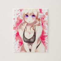Blonde Hair Bikini Furry Girl Jigsaw Puzzle