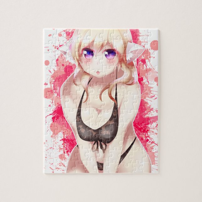 Blonde Hair Bikini Furry Girl Jigsaw Puzzle (Vertical)