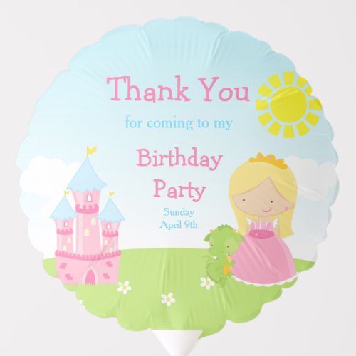 Blonde Hair Girl Birthday Party Balloon