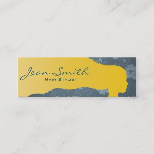 Customizable Blonde Hair Girl Hair Stylist Mini Business Card