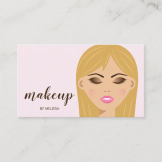 Blonde Hair Makeup Girl Close-up Makeup Artist Business Card