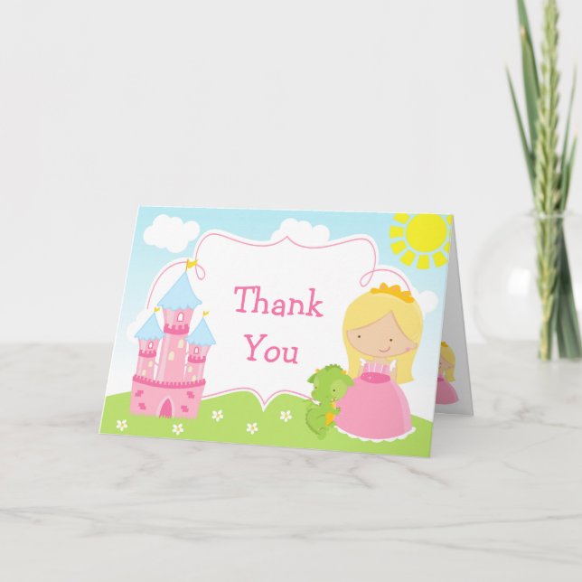 Blonde Hair Princess and Dragon Thank You (Front)