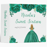 Blonde Hair Princess Green Floral Sweet Sixteen