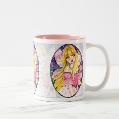 Blonde Hair Rainbow Wings Fairy Mug by Ann Howard
