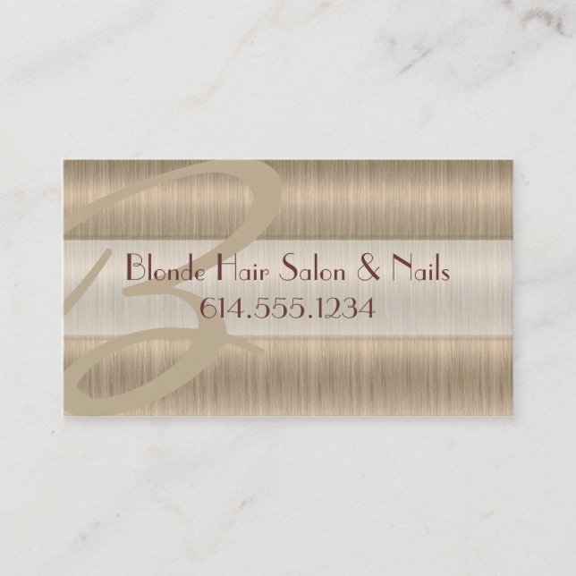 Blonde Hair Salon Stylist Unique Business Cards (Front)