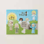 Blonde He is Risen Easter Jigsaw Puzzle<br><div class="desc">Personalized Multicultural Jesus' Resurrection puzzle for kids of all ages. Please check out more of my personalized products.</div>