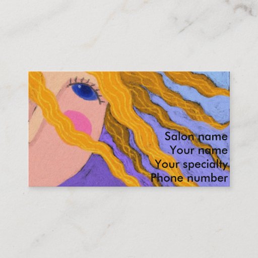 Customizable Blonde Highlights Hair Stylist Business Card