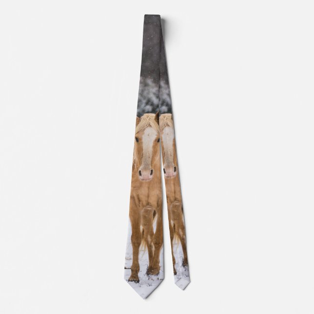 Blonde Horse Walk In The Snow Neck Tie (Front)