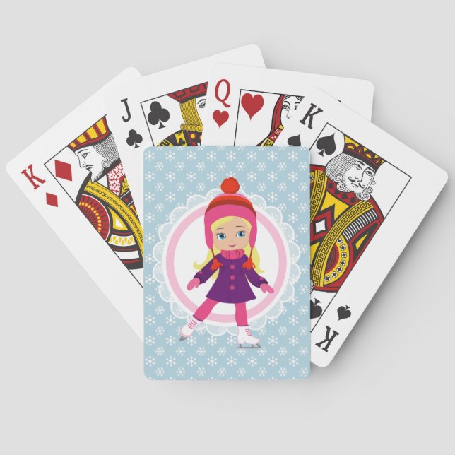 Blonde Ice Skater - Winter Sports Skating Poker Cards (Back)