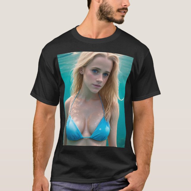 Blonde in a Bikini Underwater T-Shirt (Front)