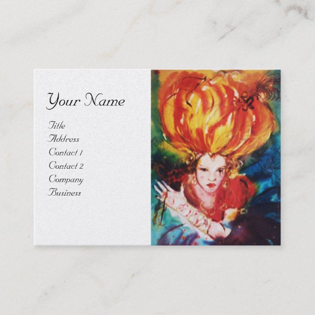 BLONDE IN RED Beauty Makeup,Hair Salon,White Pearl Business Card (Front)