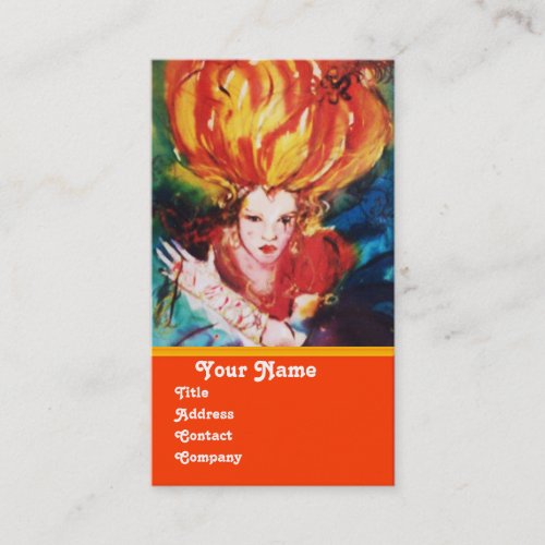 BLONDE IN RED Monogram Beauty Makeup Hair Salon Business Card