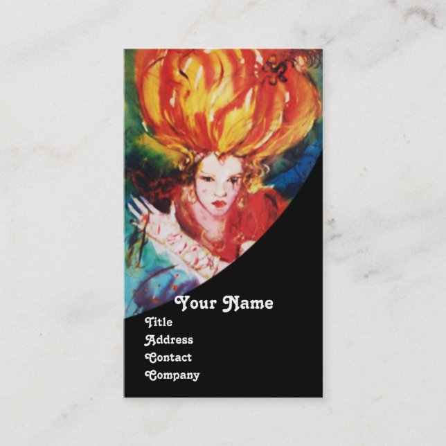 BLONDE IN RED Monogram Beauty ,Makeup, Hair Salon Business Card (Front)