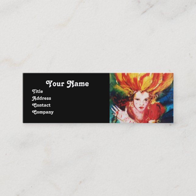 BLONDE IN RED Monogram Beauty ,Makeup, Hair Salon Mini Business Card (Front)