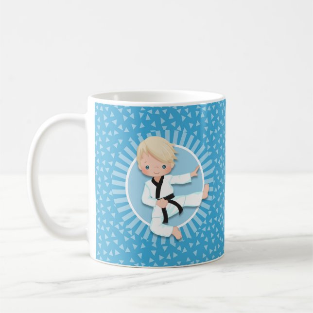 Blonde Karate Boy Judo Martial Arts Coffee Mug (Left)