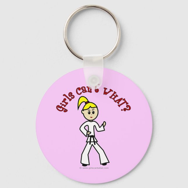 Blonde Karate Girl Keychain (Front)