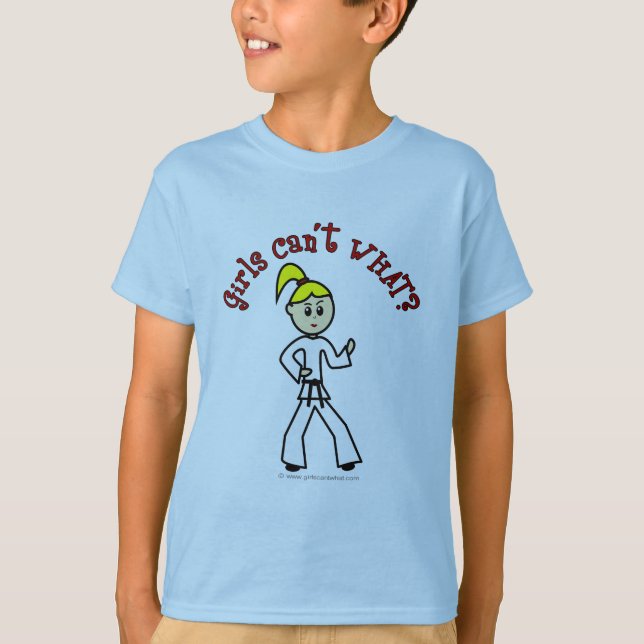 Blonde Karate Girl T-Shirt (Front)