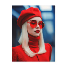 Blonde Lady In Red