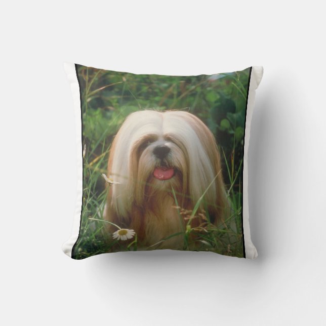 Blonde Lhasa Apso Pillow (Front)