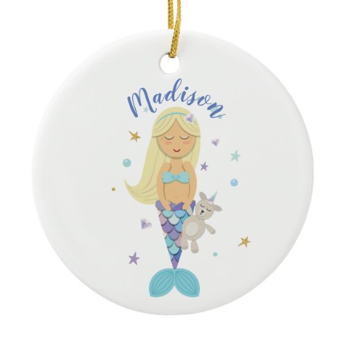 Blonde Little Mermaid Ornament