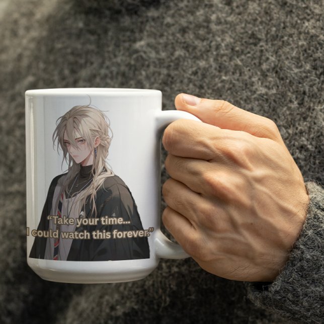Blonde Long Hair Pretty Anime Guy Coffee Mug (Creator Uploaded)