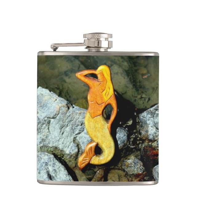 blonde lookout mermaid flask (Front)