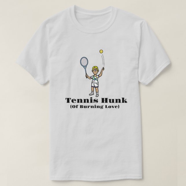 Blonde Male Tennis Hunk T-Shirt (Design Front)