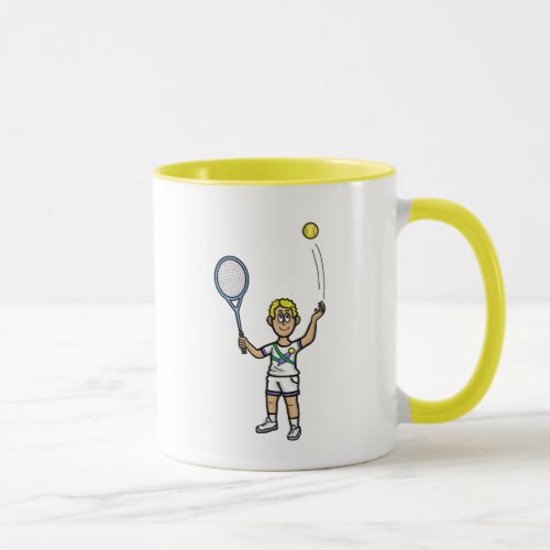 Blonde Male Tennis Player Mug