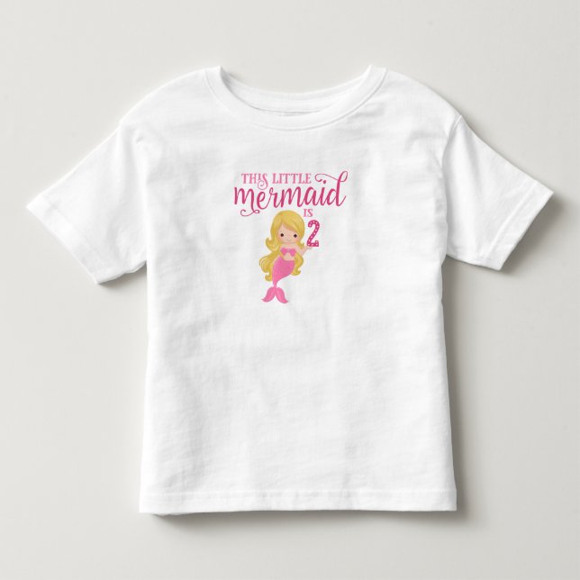 Blonde Mermaid 2nd Birthday Toddler T-shirt (Front)