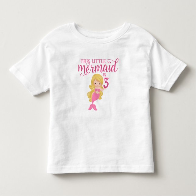 Blonde Mermaid 3rd Birthday Toddler T-shirt (Front)