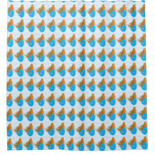 blonde mermaid bathing beauty pattern shower curtain