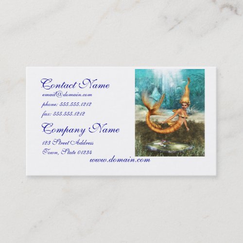 Blonde Mermaid Business Card Template