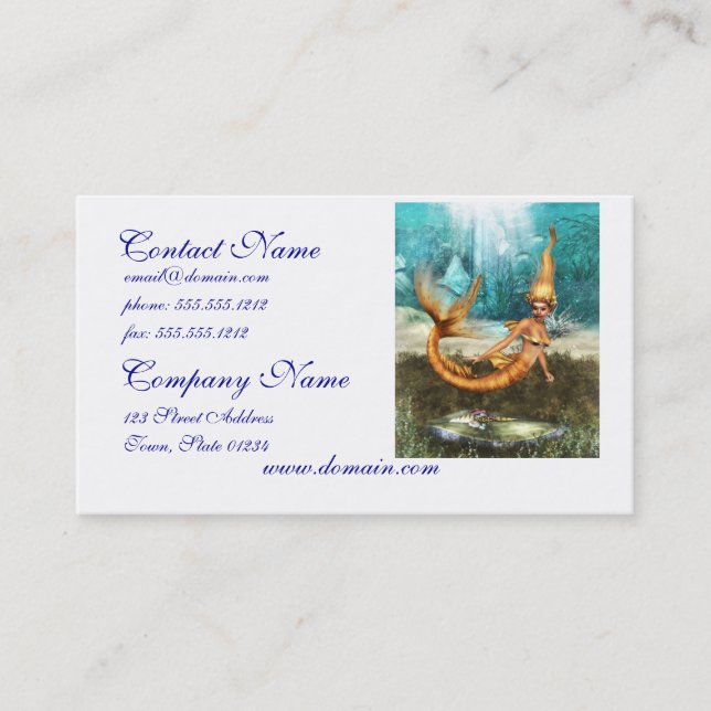 Blonde Mermaid Business Card (Front)