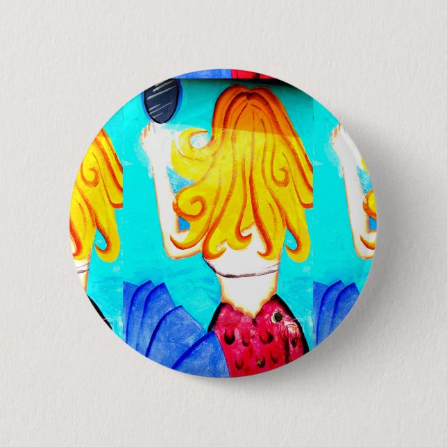 blonde mermaid button (Front)