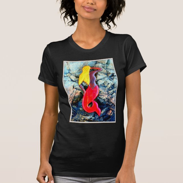 blonde mermaid in red T-Shirt (Front)