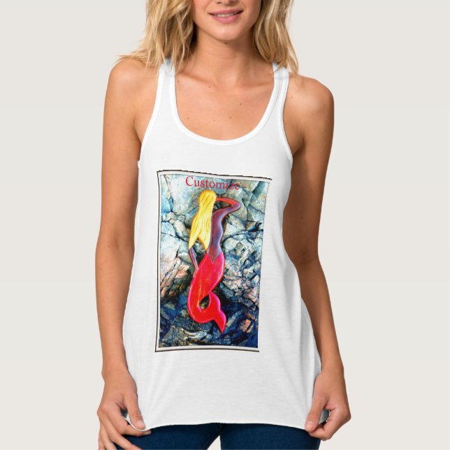 blonde mermaid in red tank top (Front)