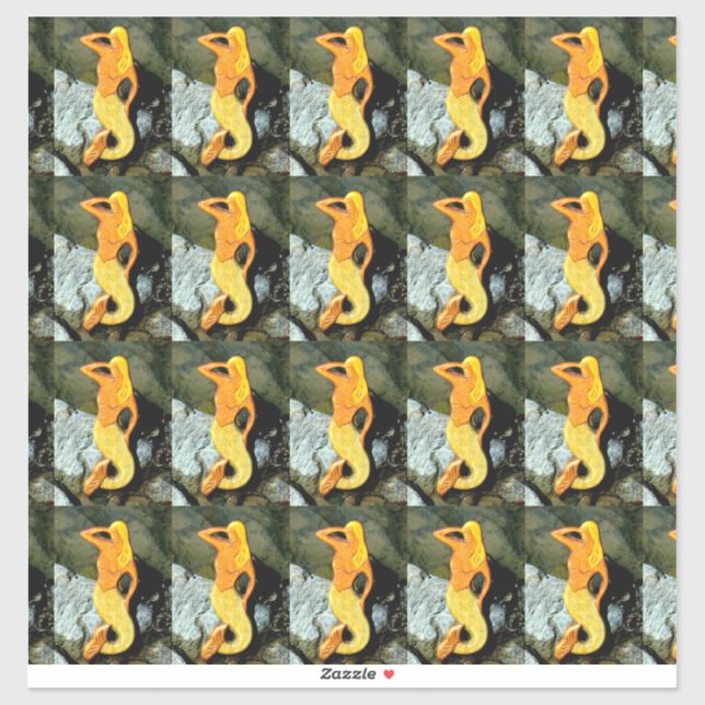 Blonde mermaid looking sticker (Sheet)