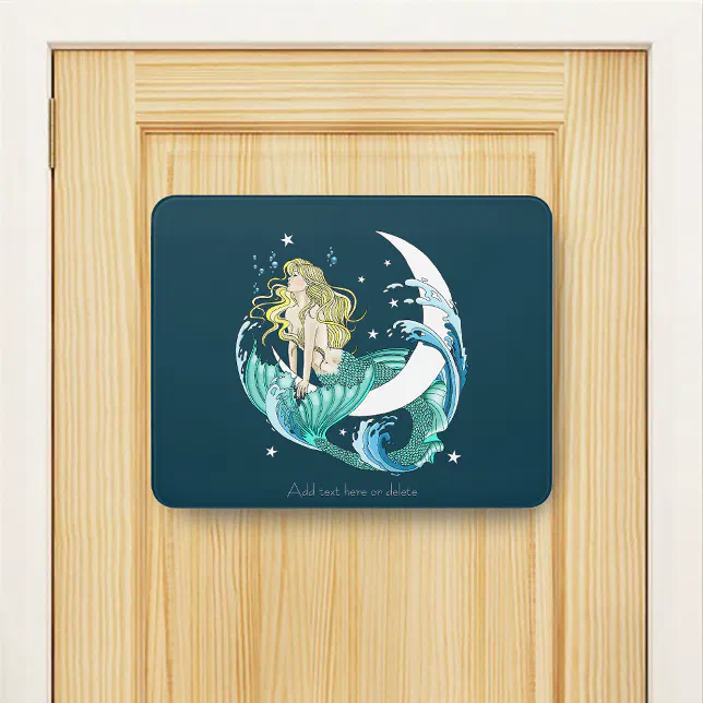 Metmaid Magic Sign Blonde Mermaid Moon Fantasy Art Deco Door Sign | Zazzle