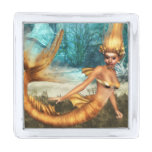 Blonde Mermaid Silver Finish Lapel Pin