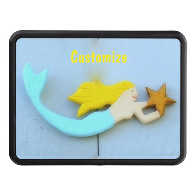 Blonde mermaid Thunder_Cove Hitch Cover (Front)