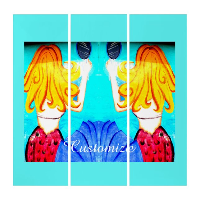 blonde mermaid with mirror Thunder_Cove Triptych (Front)