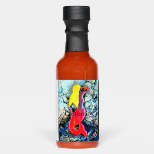 Blonde mermaid with red tail Thunder_Cove Hot Sauces