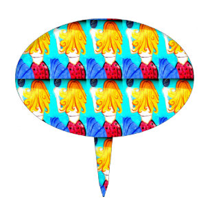 blonde mermaids cake pick