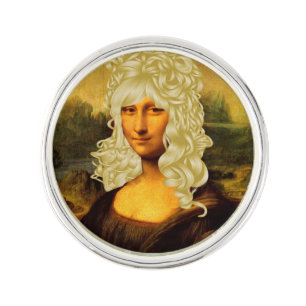 Blonde Mona Lisa Lapel Pin