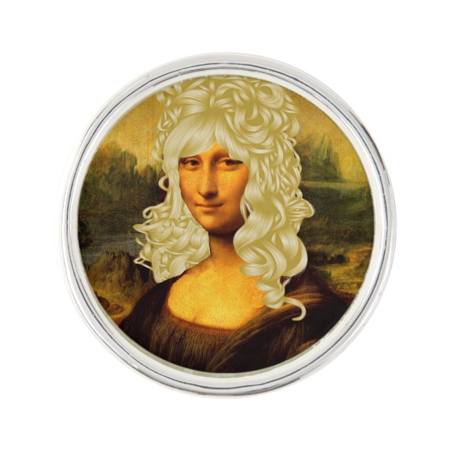 Blonde Mona Lisa Lapel Pin (Front)