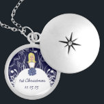 Blonde Navy Musical Wedding 1st Christmas Necklace<br><div class="desc">Keepsake Necklaces Choose either Silver Plated Gold Finish or Sterling Silver Unique Personalized Custom !st Christmas Gift Wedding Keepsake Wedding Party Necklaces - to change background color - click customize - click edit - choose last tool in drop down menu and choose from one of the colors shown or enter...</div>