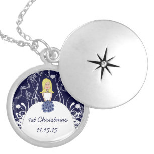 Blonde Navy Musical Wedding 1st Christmas Necklace