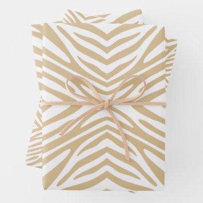 Blonde Neutral Zebra Wrapping Paper Sheets